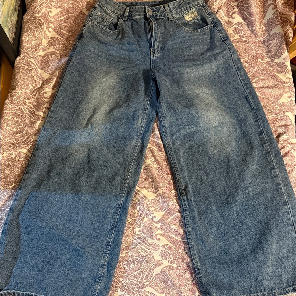 Classic Blue Wide Leg Women's Jeans